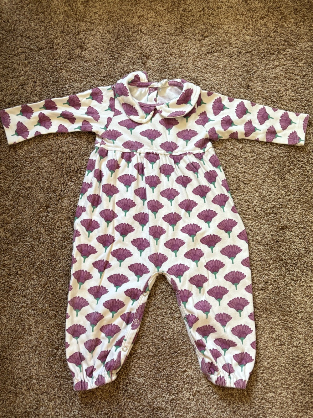 kate quinn Romper with Purple Floral Print